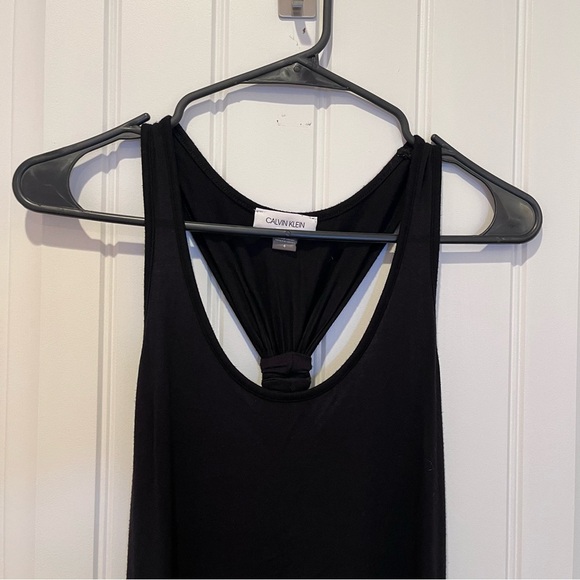 🧁calvin klein women’s black racerback flowy midi dress whimsigoth goth fall lay - Picture 5 of 7